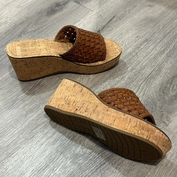 Women’s Wedge Sandals House of Harlow 1960 Cognac Cork Woven Size 7