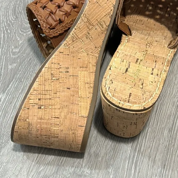 Women’s Wedge Sandals House of Harlow 1960 Cognac Cork Woven Size 7