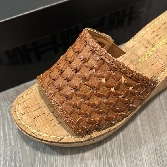 Women’s Wedge Sandals House of Harlow 1960 Cognac Cork Woven Size 7