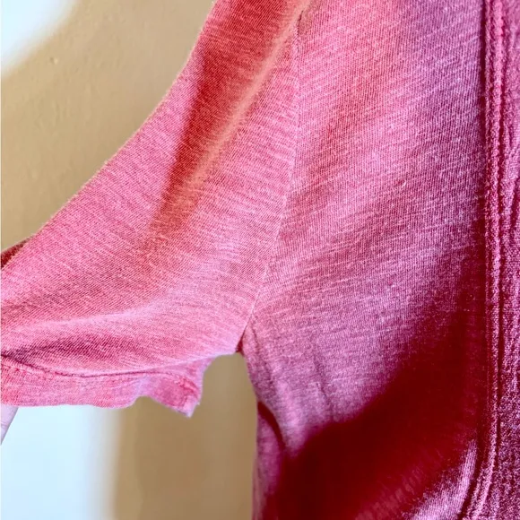 XCVI Edlyn Lightweight Gauze Blend Curved Hem V-Neck Dress w/Pockets NWT Sz S