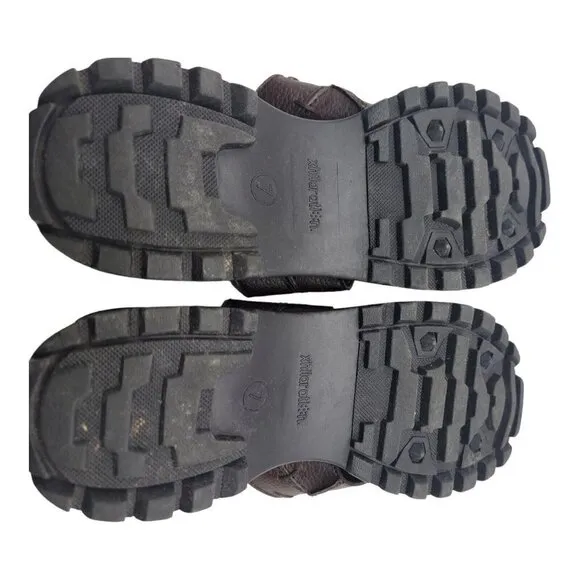 Xhilaration Y2K Platform Chunky Faux Leather Sandals Brown Size 7