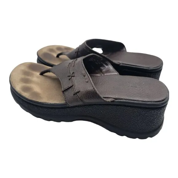 Xhilaration Y2K Platform Chunky Faux Leather Sandals Brown Size 7