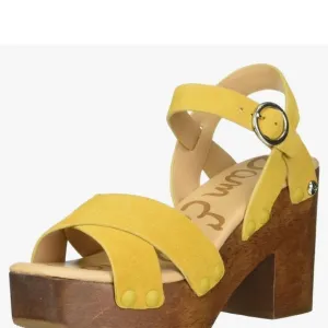 Yellow Suede Platform Sandals