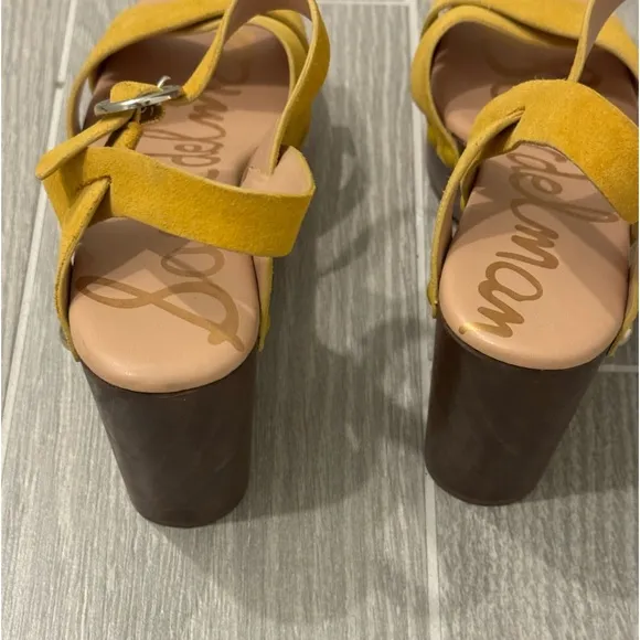 Yellow Suede Platform Sandals