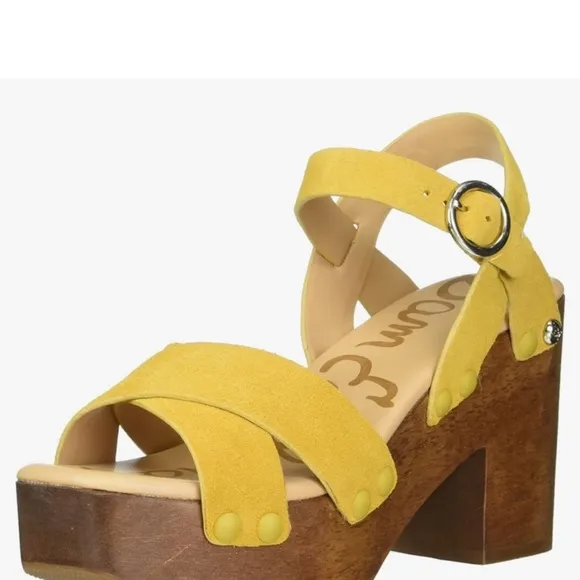 Yellow Suede Platform Sandals