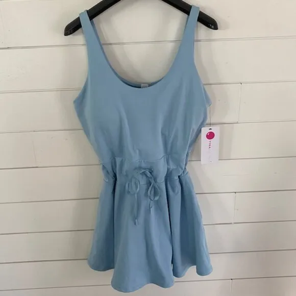 Yogalicious Lux Annie Tennis Dress Forget Me Not, XL, Built-In Bra &amp; Shorts