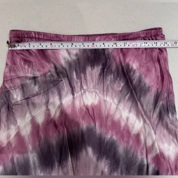 Young Fabulous &amp; Broke Satin Tie Dye Midi Skirt large