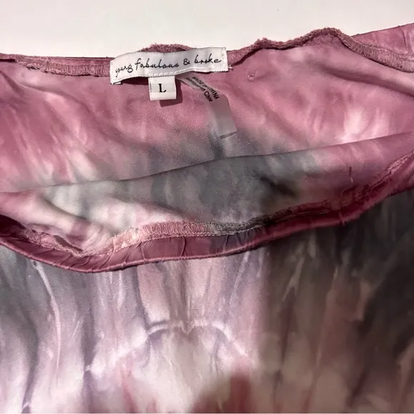 Young Fabulous &amp; Broke Satin Tie Dye Midi Skirt large
