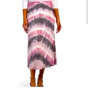 Young Fabulous &amp; Broke Satin Tie Dye Midi Skirt large