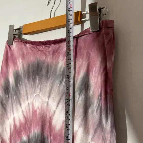 Young Fabulous &amp; Broke Satin Tie Dye Midi Skirt large