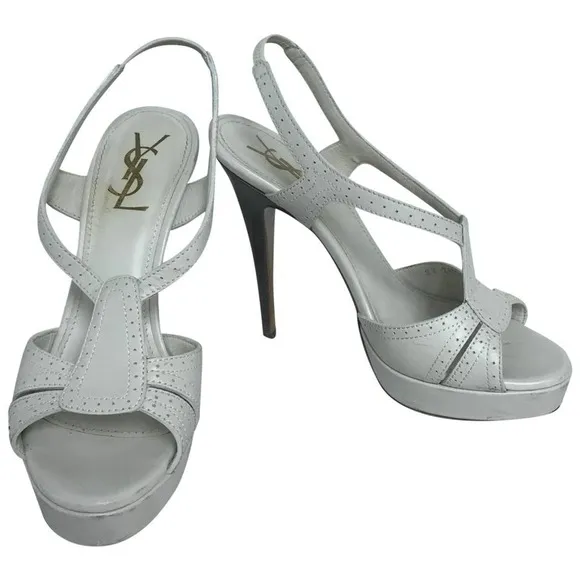 YVES SAINT LAURENT CREME SANDALS 38