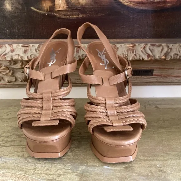 Yves Saint Laurent Leather Slingback Sandals