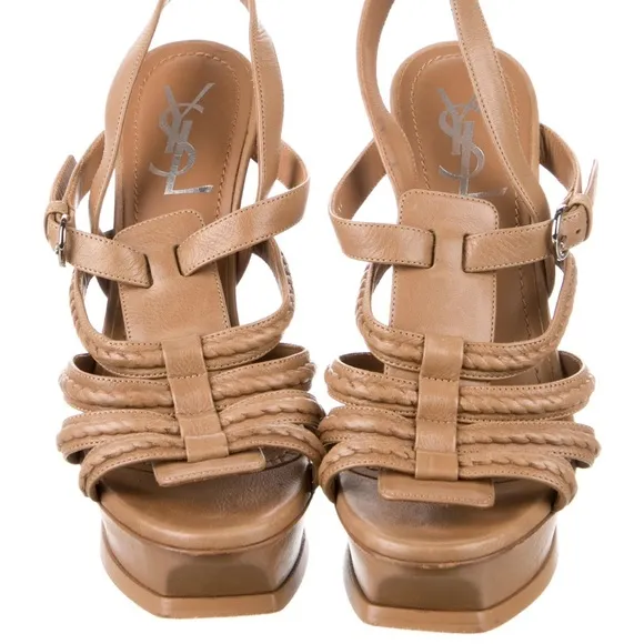 Yves Saint Laurent Leather Slingback Sandals