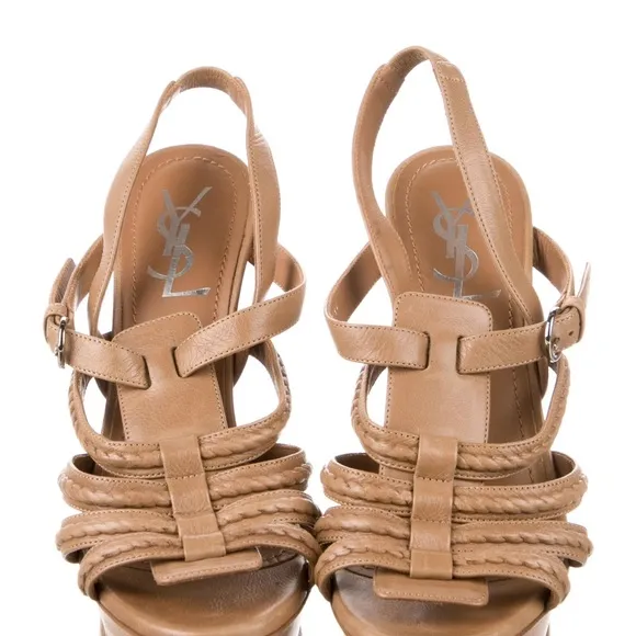 Yves Saint Laurent Leather Slingback Sandals