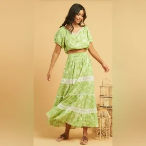 Z &amp; L Women’s Citron Maxi Skirt Green (Size S)