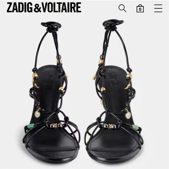 ZADIG &amp; VOLTAIRE 🖤Alana Sandals$598 Red leather heeled sandals NEW in Box !!