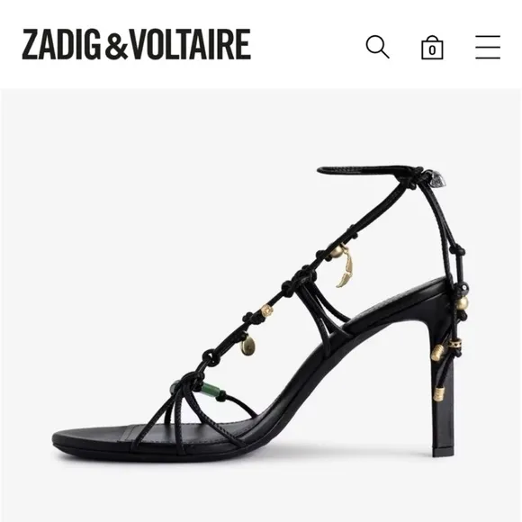 ZADIG &amp; VOLTAIRE 🖤Alana Sandals$598 Red leather heeled sandals NEW in Box !!