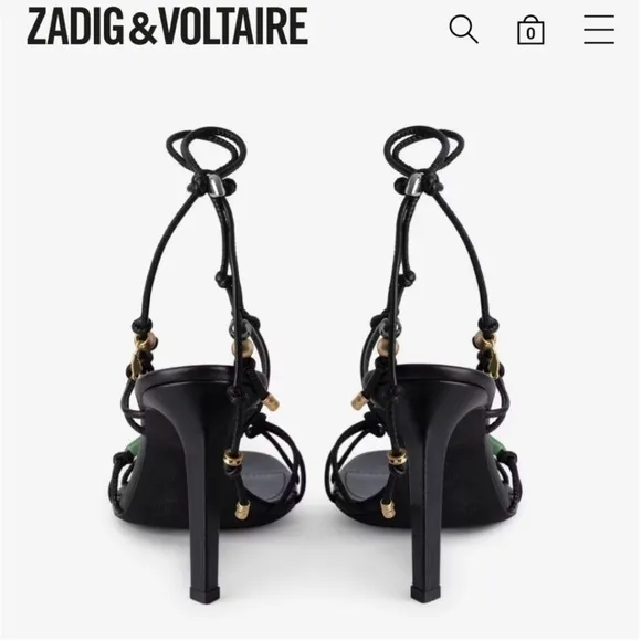ZADIG &amp; VOLTAIRE 🖤Alana Sandals$598 Red leather heeled sandals NEW in Box !!