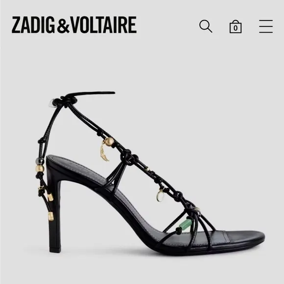 ZADIG &amp; VOLTAIRE 🖤Alana Sandals$598 Red leather heeled sandals NEW in Box !!