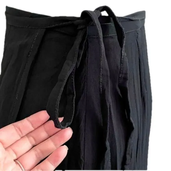 Zara Black Slit Wrap Long Maxi Skirt - M, made in Spain 🇪🇸