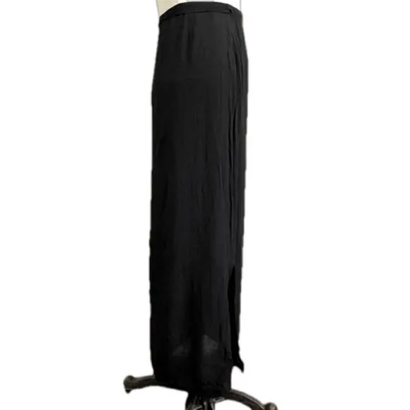 Zara Black Slit Wrap Long Maxi Skirt - M, made in Spain 🇪🇸