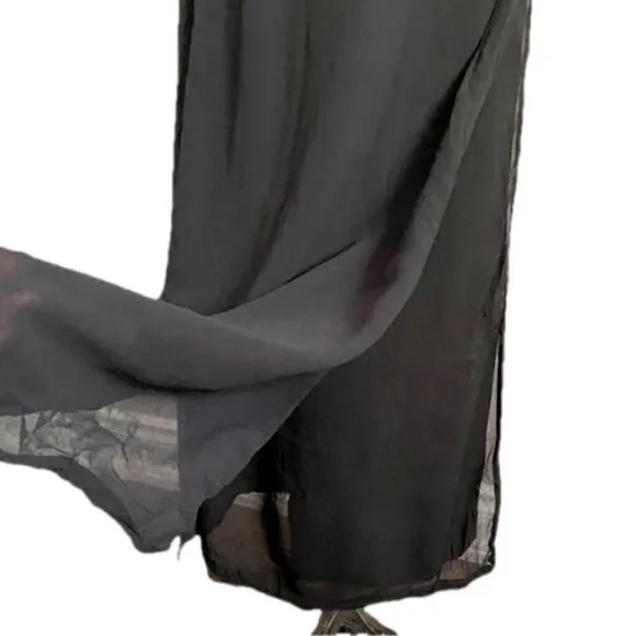 Zara Black Slit Wrap Long Maxi Skirt - M, made in Spain 🇪🇸