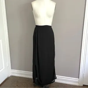Zara Black Slit Wrap Long Maxi Skirt - M, made in Spain 🇪🇸