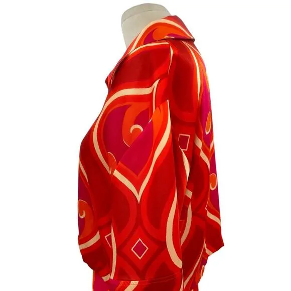 Zara Groovy Travel Print Set Pink Orange Swirl Retro Skort Set Size XS / Small