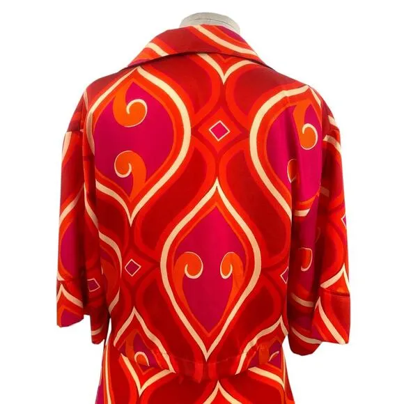Zara Groovy Travel Print Set Pink Orange Swirl Retro Skort Set Size XS / Small