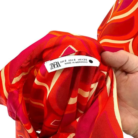 Zara Groovy Travel Print Set Pink Orange Swirl Retro Skort Set Size XS / Small