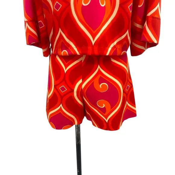 Zara Groovy Travel Print Set Pink Orange Swirl Retro Skort Set Size XS / Small