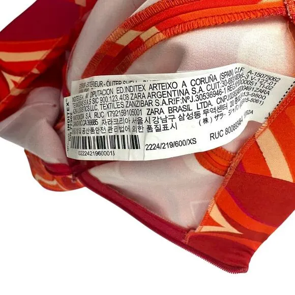 Zara Groovy Travel Print Set Pink Orange Swirl Retro Skort Set Size XS / Small