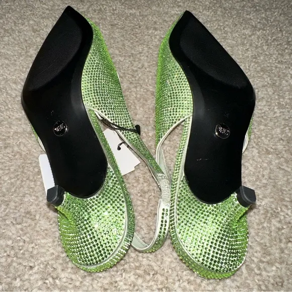 ZARA Leather Rhinestone Slingbacks - Price Firm