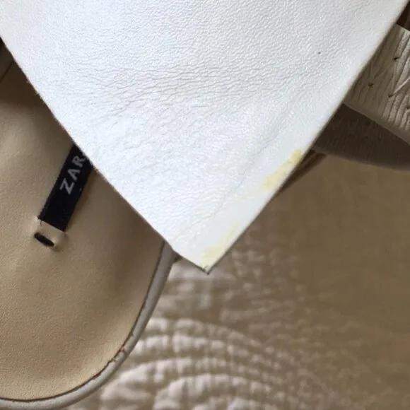Zara Leather Sandals Heels with Bow