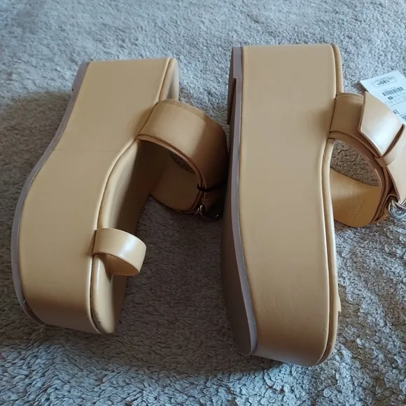 Zara Leather Wedge Sandals Sz-10