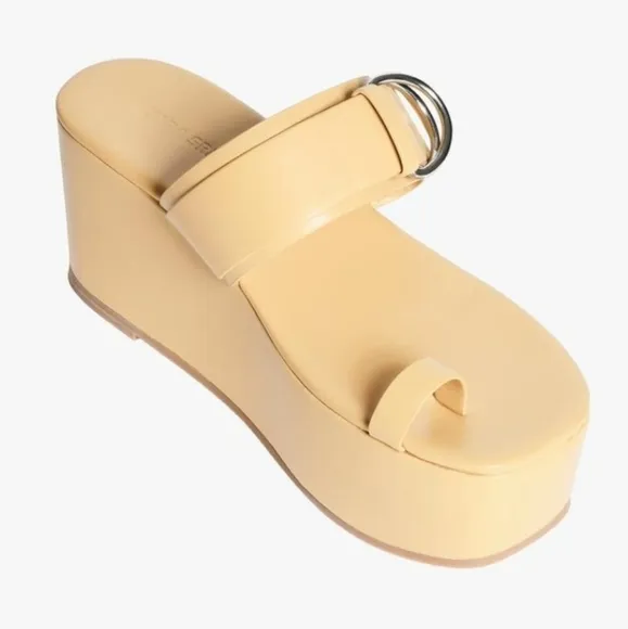 Zara Leather Wedge Sandals Sz-10