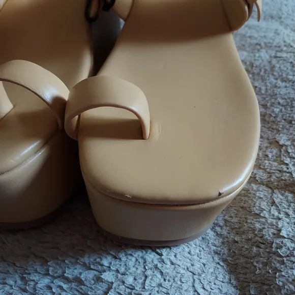 Zara Leather Wedge Sandals Sz-10