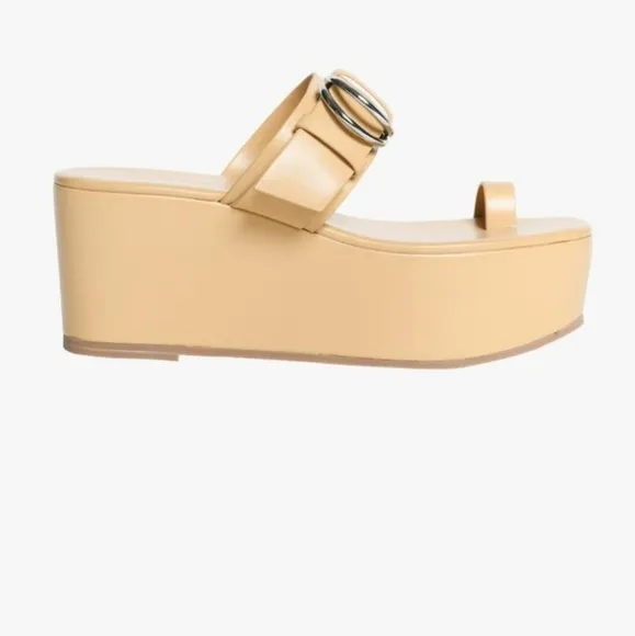 Zara Leather Wedge Sandals Sz-10