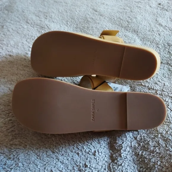 Zara Leather Wedge Sandals Sz-10