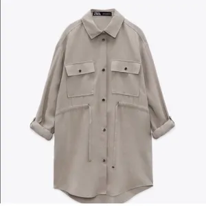 Zara NWT lapel collar overshirt button mini dress adjustable drawstring waist
