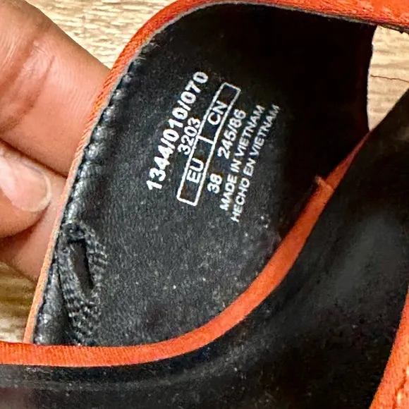ZARA round toe Block Heels Platform orange Sandals
