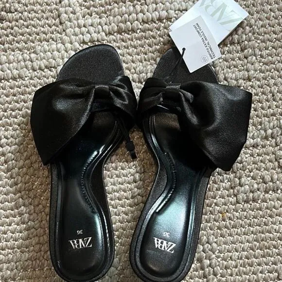 ZARA Satin Effect Heels NWT