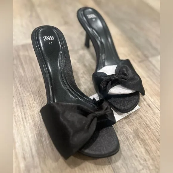 ZARA Satin Effect Heels NWT
