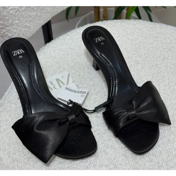 ZARA Satin Effect Heels NWT