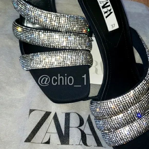 ZARA Sparkly Strap Heels Sandals