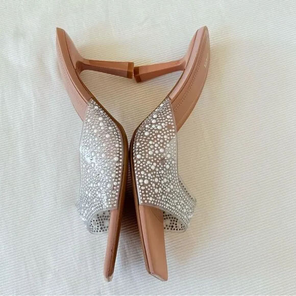 Zara Womens Sandals Heels Slip On Sparkly Party Prom Wedding Shoes Size 9