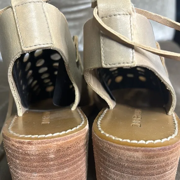 Zimmermann leather link lace tie ankle mini wedge sandals